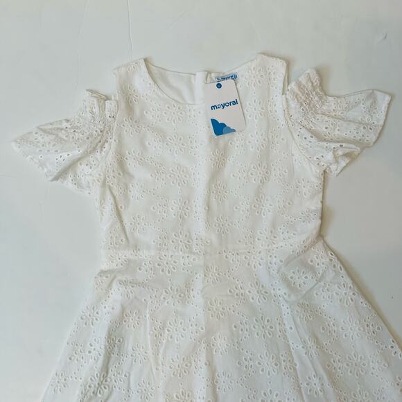 NWT Mayoral Size 18 Blanco Eyelet Dress - Picture 3 of 8